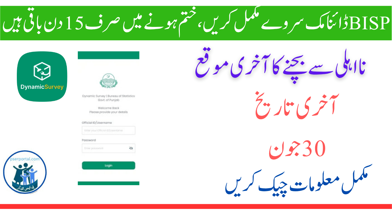 بی آئی ایس پی ڈائنامک سروے مکمل